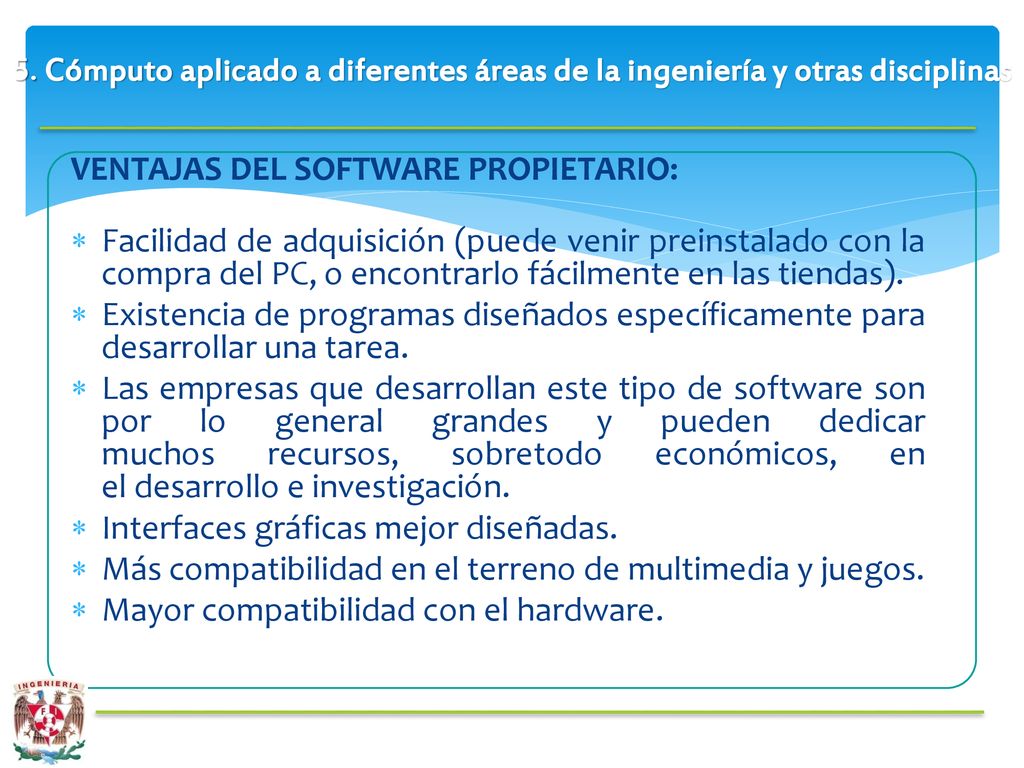 5. Cómputo aplicado a diferentes áreas de la ingeniería y otras disciplinas