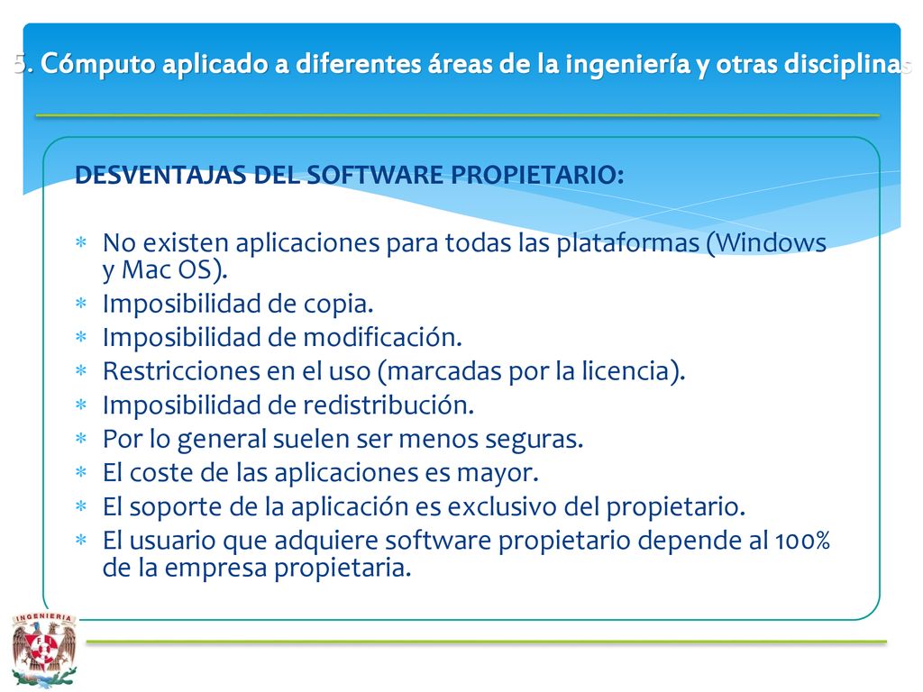 5. Cómputo aplicado a diferentes áreas de la ingeniería y otras disciplinas