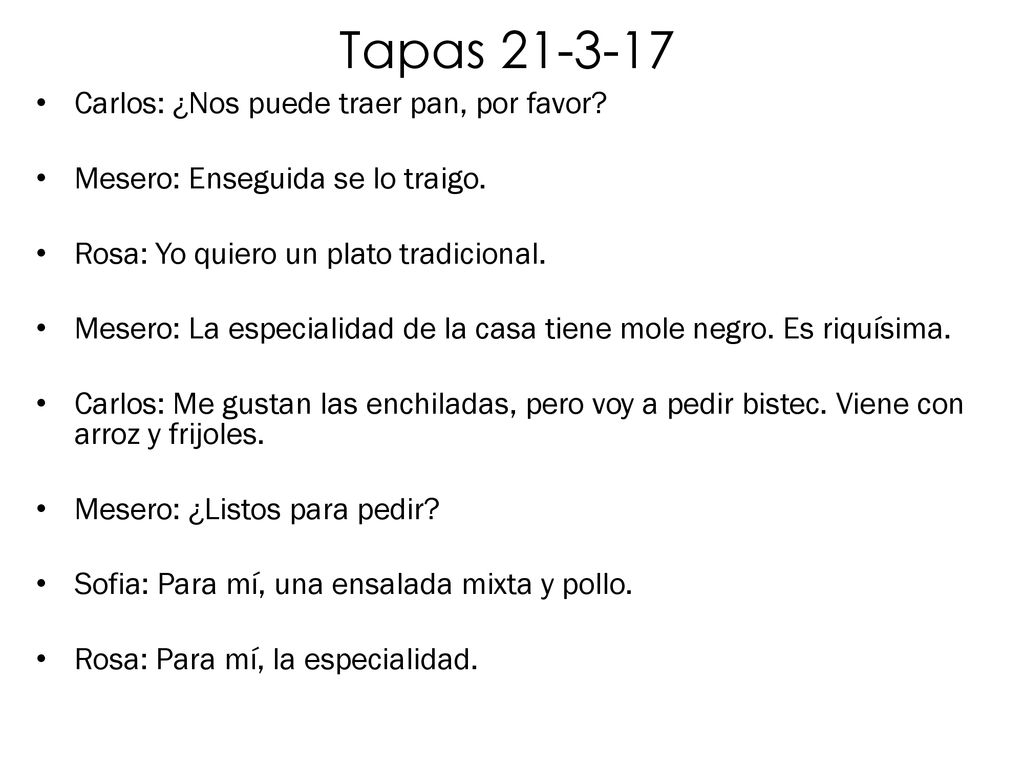 Tapas Carlos: ¿Nos puede traer pan, por favor