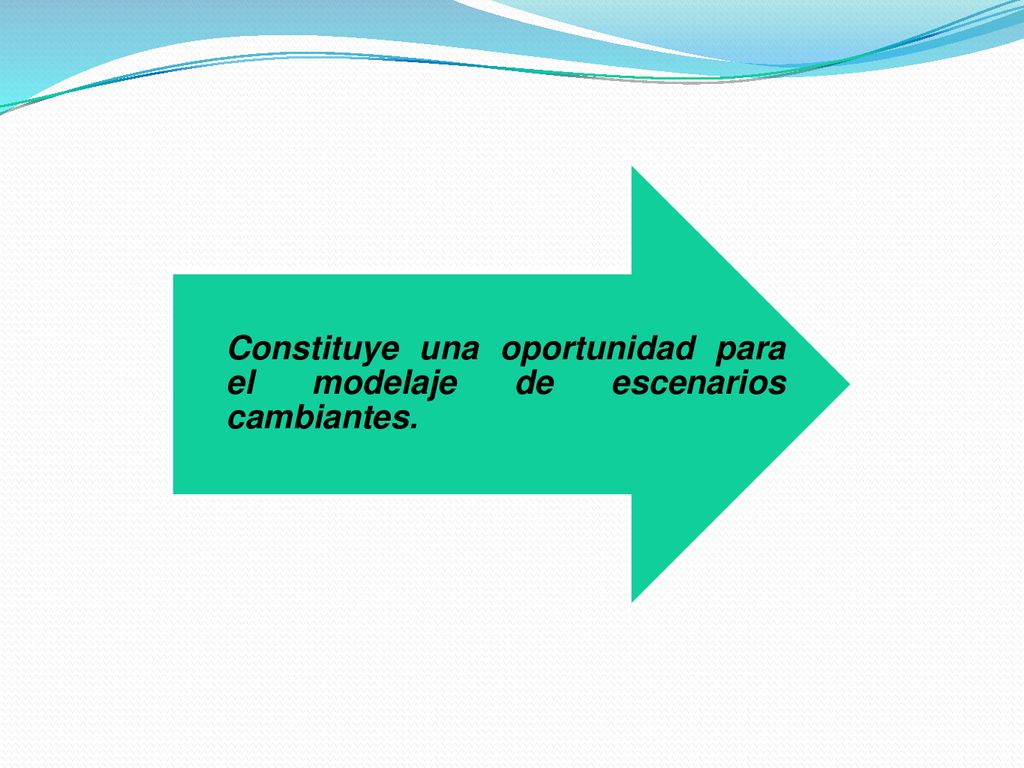 Constituye una oportunidad para el modelaje de escenarios cambiantes.