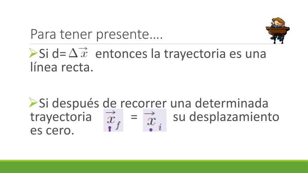 Para tener presente…. Si d= entonces la trayectoria es una línea recta.