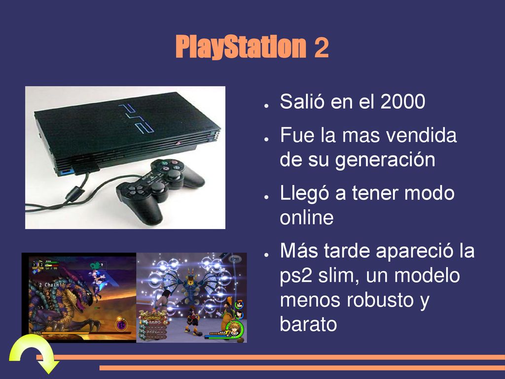 PlayStation 2 Salió en el 2000 Fue la mas vendida de su generación