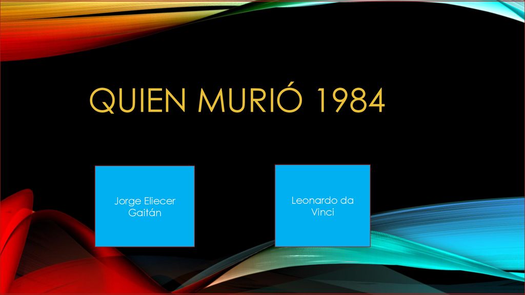 Quien murió 1984 Jorge Eliecer Gaitán Leonardo da Vinci
