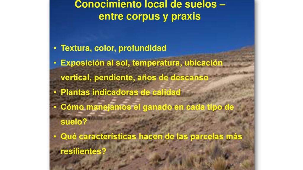Conocimiento local de suelos – entre corpus y praxis