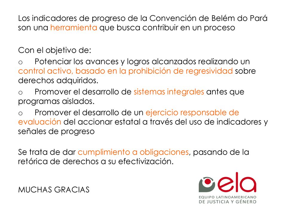 Los indicadores de progreso de la Convención de Belém do Pará son una herramienta que busca contribuir en un proceso