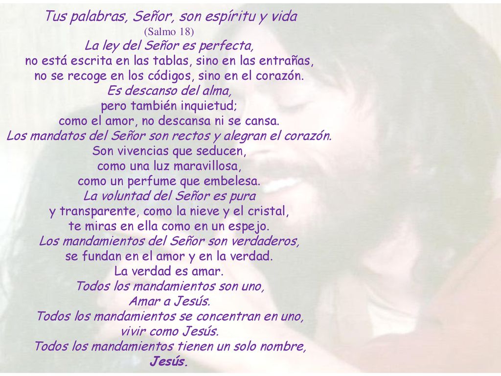 Tus palabras, Señor, son espíritu y vida (Salmo 18)