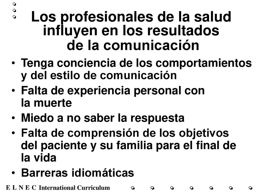 Los profesionales de la salud influyen en los resultados de la comunicación