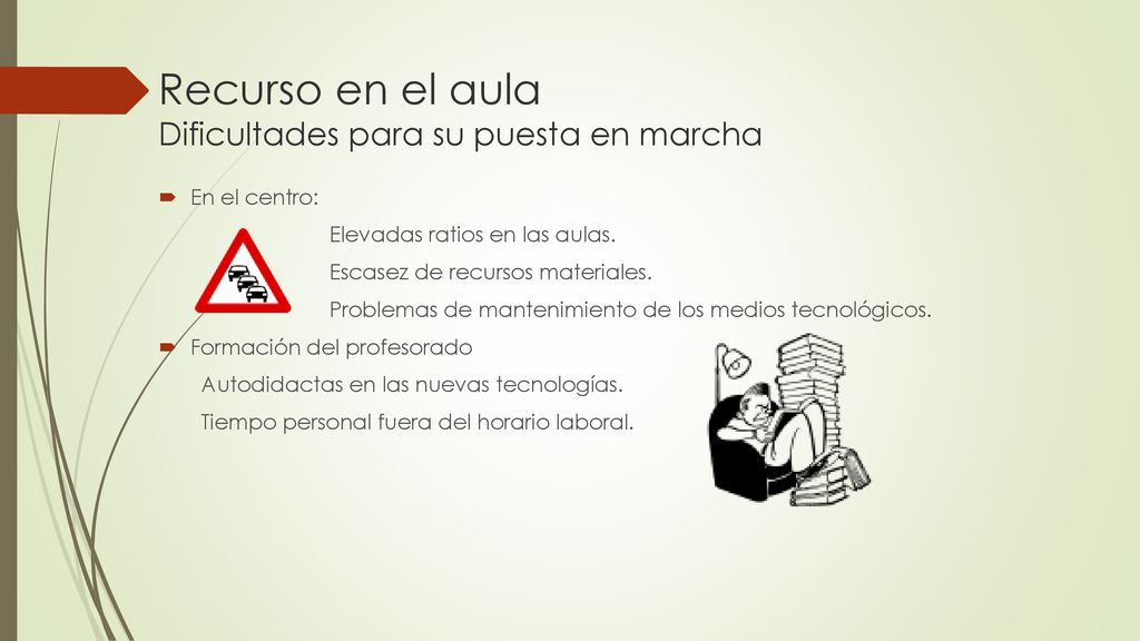 Recurso en el aula Dificultades para su puesta en marcha