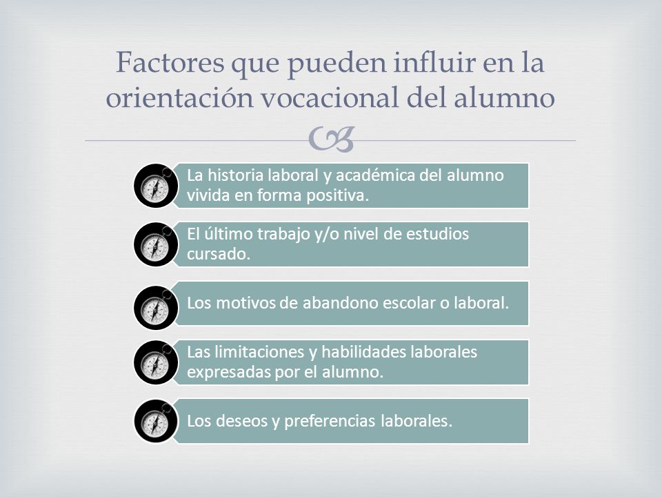 Factores que pueden influir en la orientación vocacional del alumno