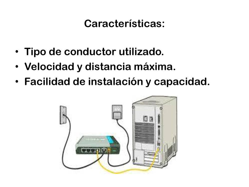 Características: Tipo de conductor utilizado. Velocidad y distancia máxima.