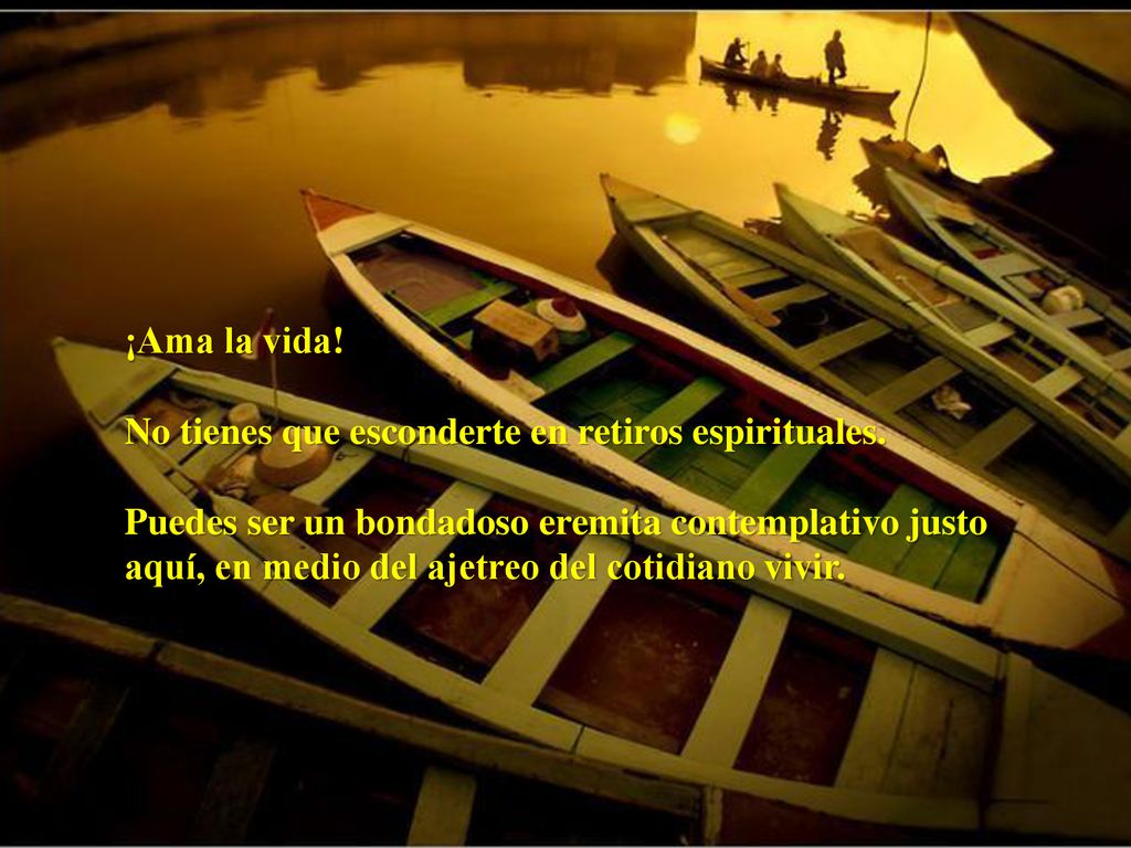 ¡Ama la vida! No tienes que esconderte en retiros espirituales.