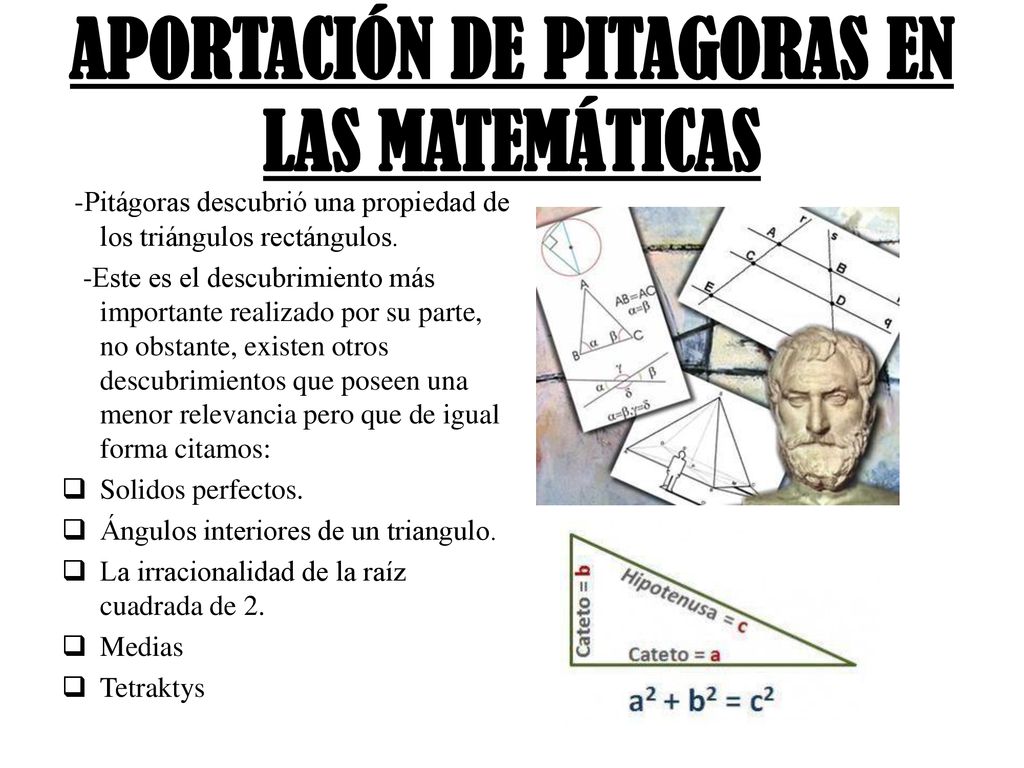APORTACIÓN DE PITAGORAS EN LAS MATEMÁTICAS
