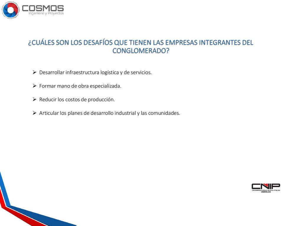 ¿CUÁLES SON LOS DESAFÍOS QUE TIENEN LAS EMPRESAS INTEGRANTES DEL CONGLOMERADO