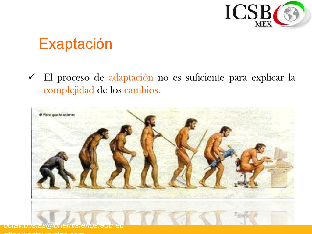 Exaptación El proceso de adaptación no es suficiente para explicar la complejidad de los cambios.