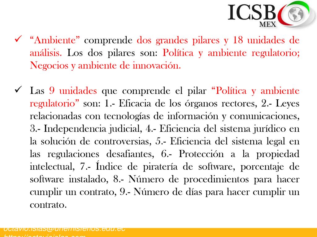 Ambiente comprende dos grandes pilares y 18 unidades de análisis