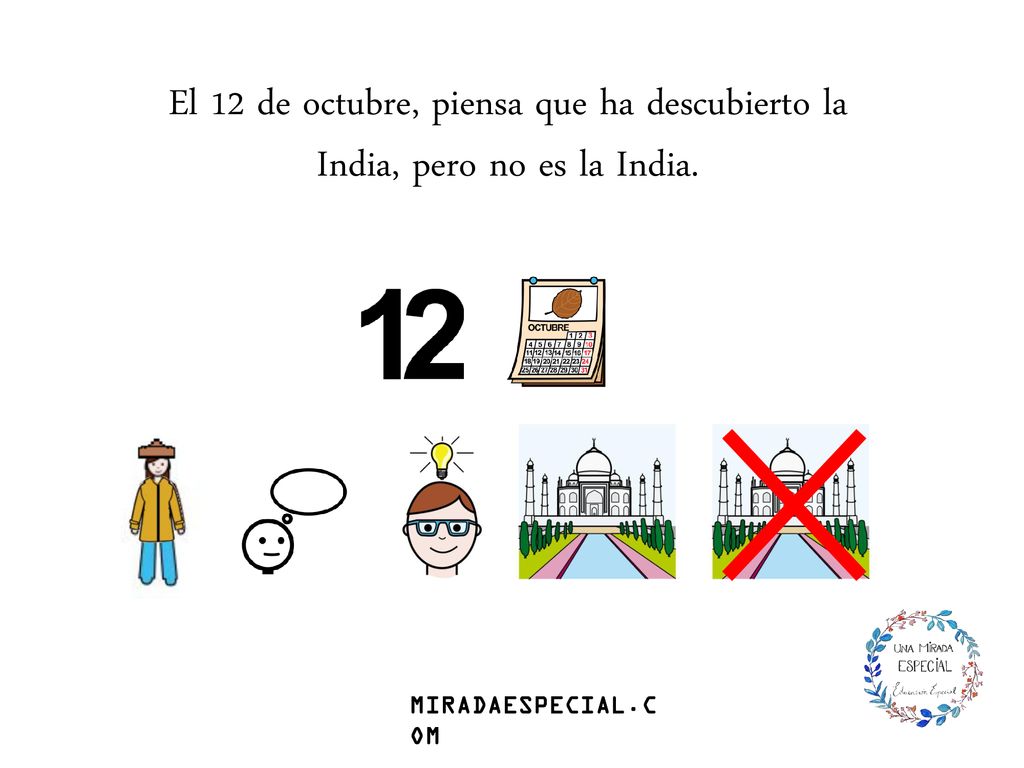 El 12 de octubre, piensa que ha descubierto la India, pero no es la India.