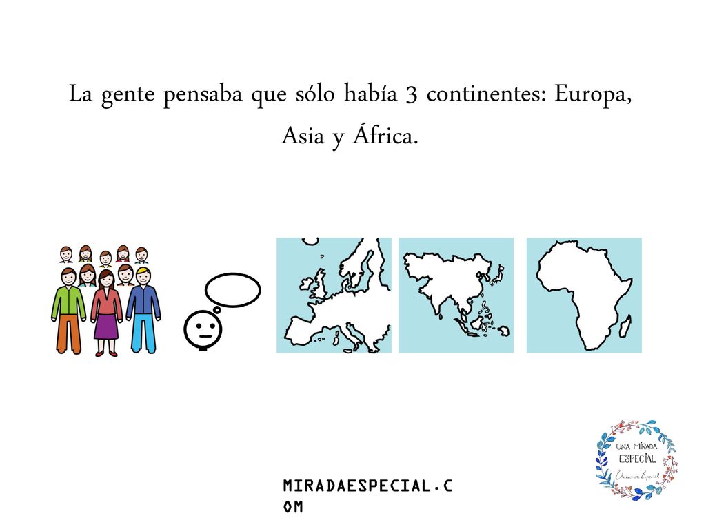 La gente pensaba que sólo había 3 continentes: Europa, Asia y África.