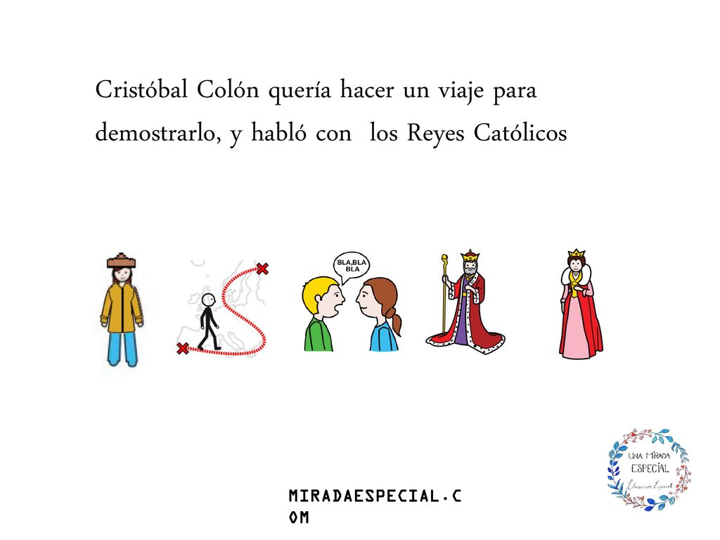 Cristóbal Colón quería hacer un viaje para demostrarlo, y habló con los Reyes Católicos