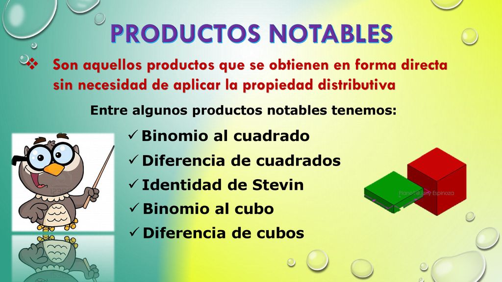 PRODUCTOS NOTABLES Son aquellos productos que se obtienen en forma directa sin necesidad de aplicar la propiedad distributiva.