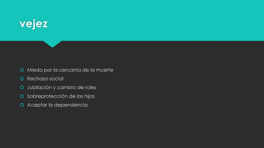 vejez Miedo por la cercanía de la muerte Rechazo social