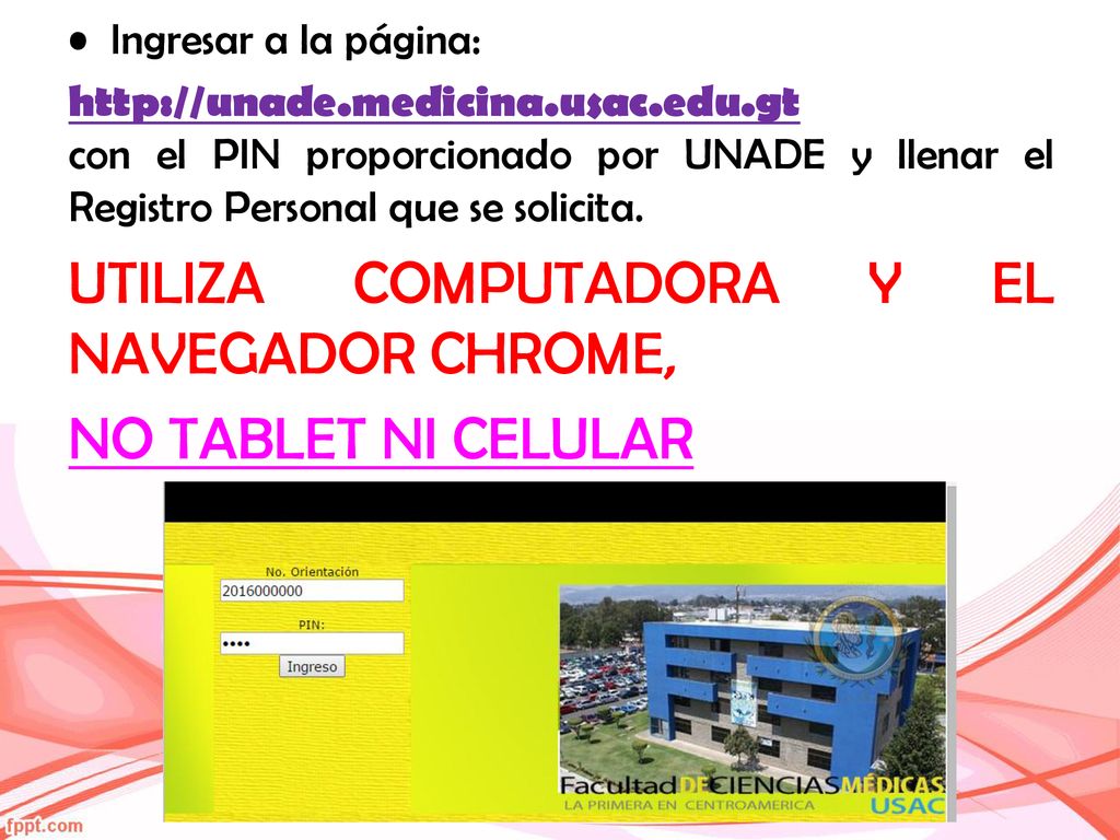 UTILIZA COMPUTADORA Y EL NAVEGADOR CHROME, NO TABLET NI CELULAR