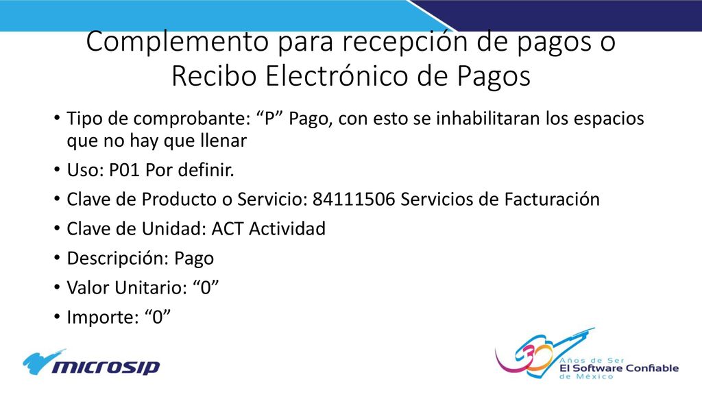 Complemento para recepción de pagos o Recibo Electrónico de Pagos