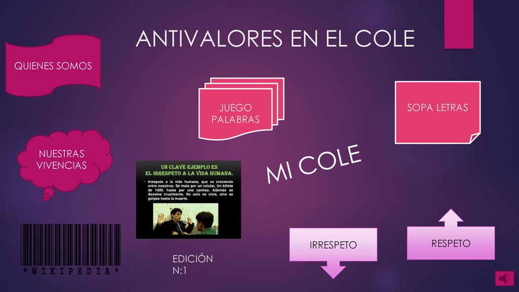 MI COLE ANTIVALORES EN EL COLE QUIENES SOMOS JUEGO PALABRAS