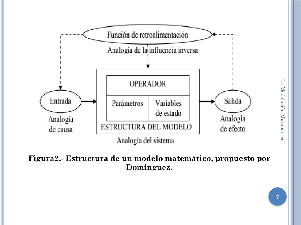 Figura2.- Estructura de un modelo matemático, propuesto por Dominguez.
