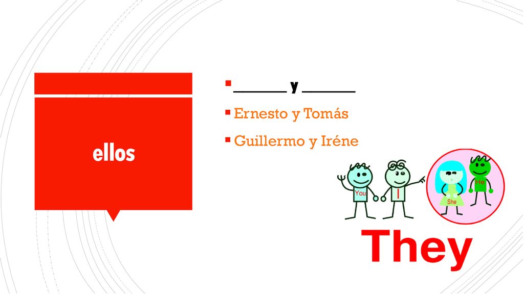 ______ y ______ Ernesto y Tomás Guillermo y Iréne ellos
