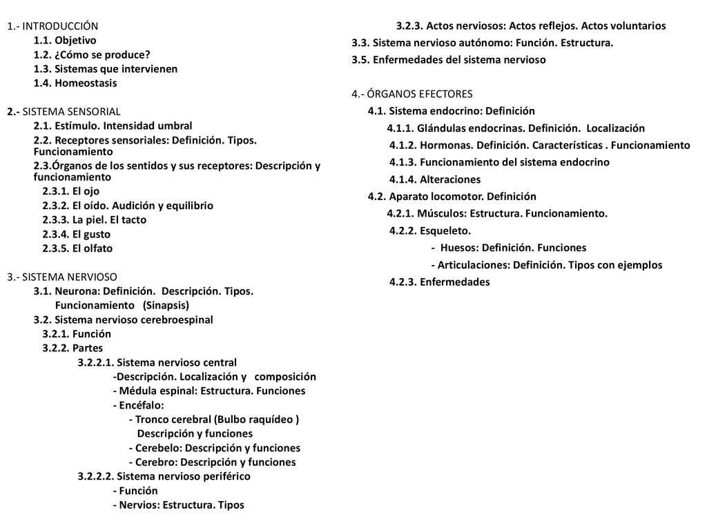 1.- INTRODUCCIÓN 1.1. Objetivo ¿Cómo se produce 1.3. Sistemas que intervienen Homeostasis.