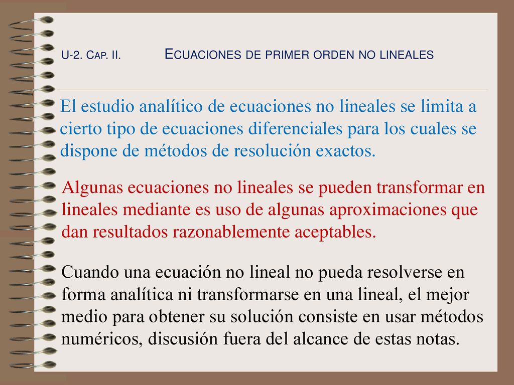 U-2. Cap. II. Ecuaciones de primer orden no lineales