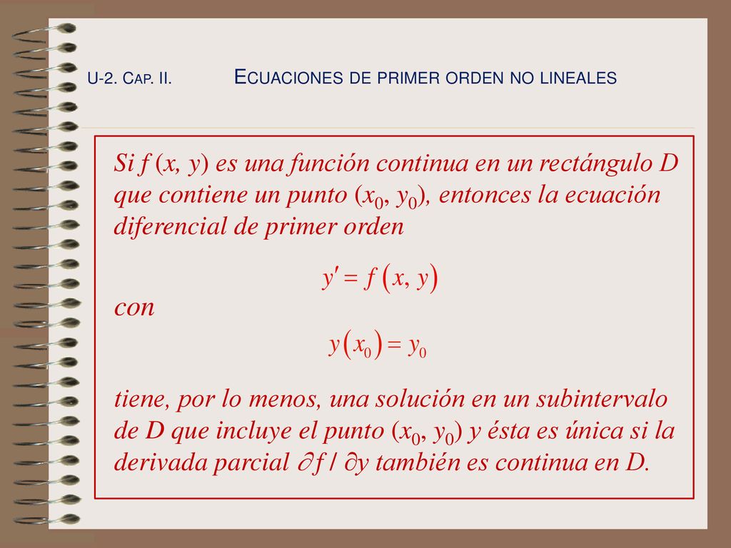 U-2. Cap. II. Ecuaciones de primer orden no lineales