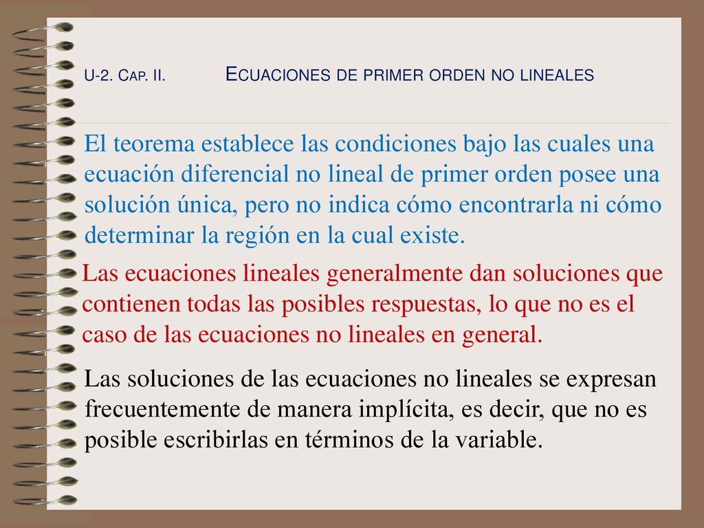 U-2. Cap. II. Ecuaciones de primer orden no lineales
