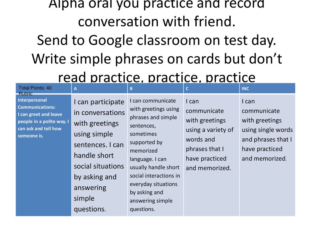 Alpha oral you practice and record conversation with friend