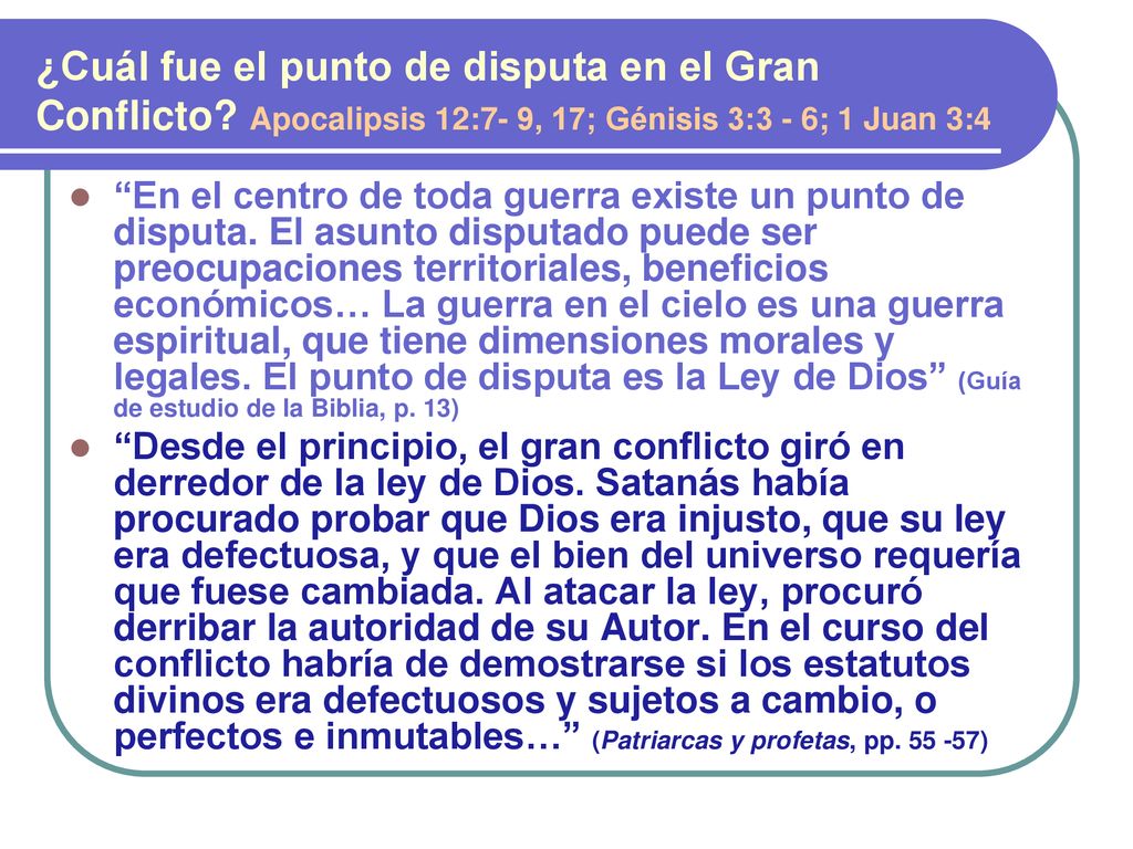 ¿Cuál fue el punto de disputa en el Gran Conflicto