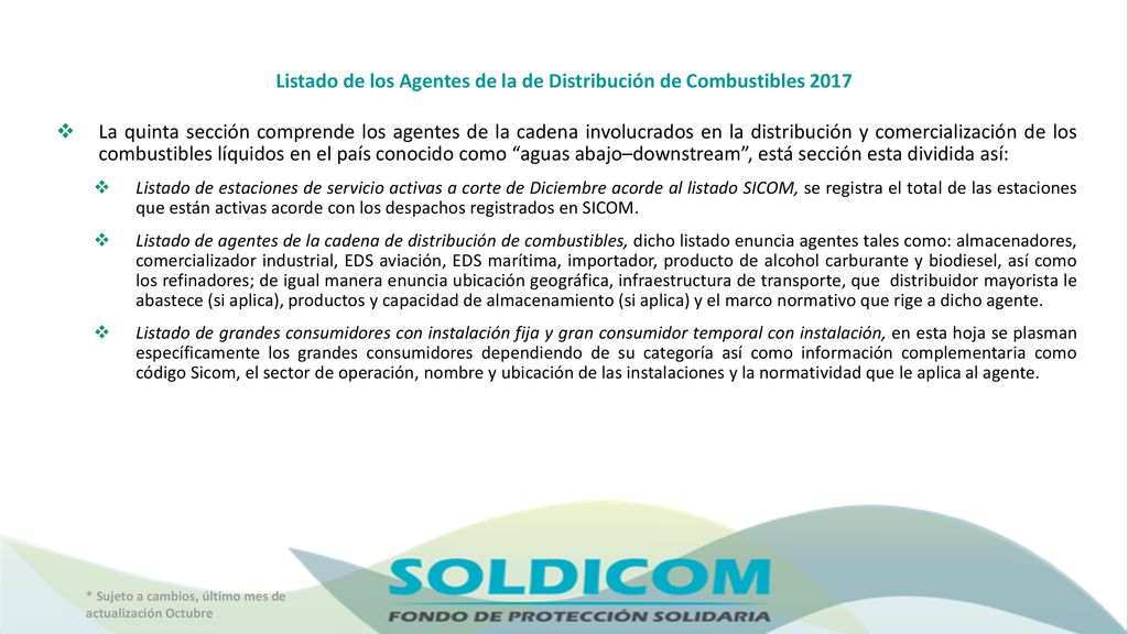 Listado de los Agentes de la de Distribución de Combustibles 2017