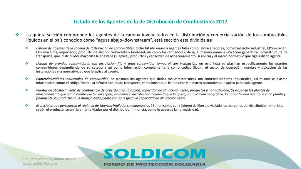 Listado de los Agentes de la de Distribución de Combustibles 2017