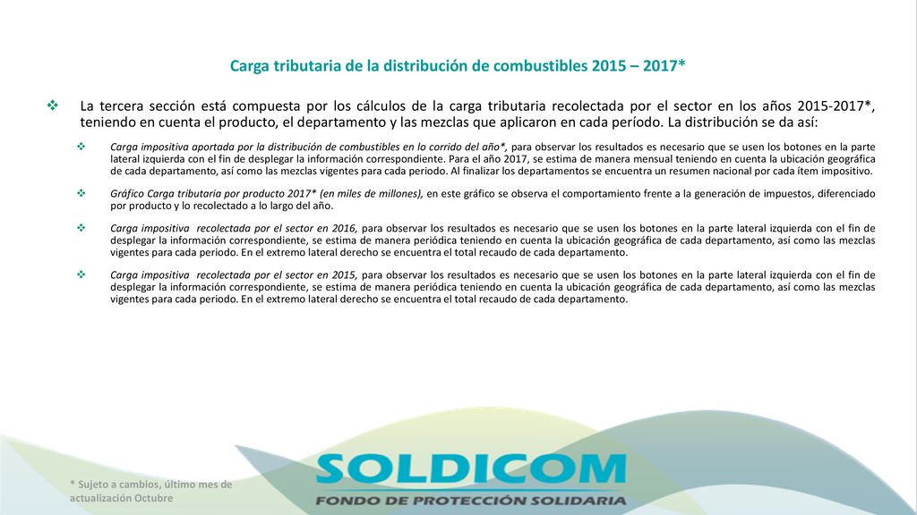 Carga tributaria de la distribución de combustibles 2015 – 2017*