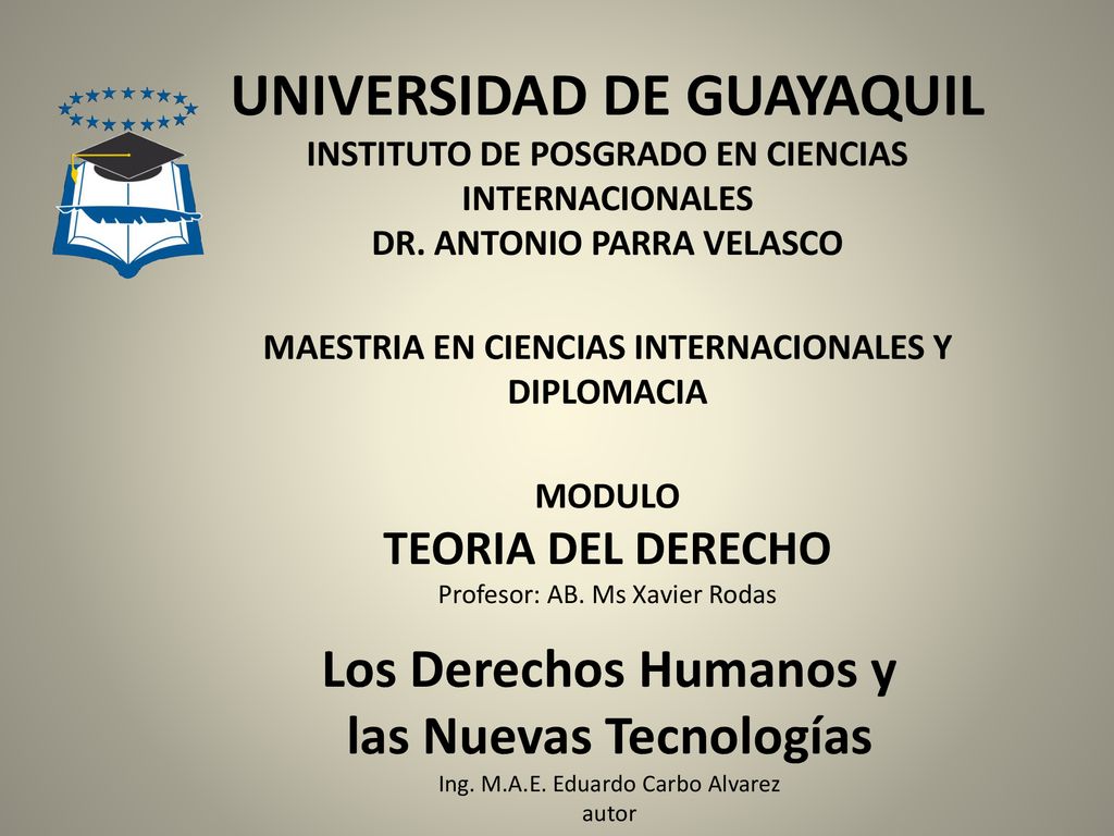 las Nuevas Tecnologías Ing. M.A.E. Eduardo Carbo Alvarez autor
