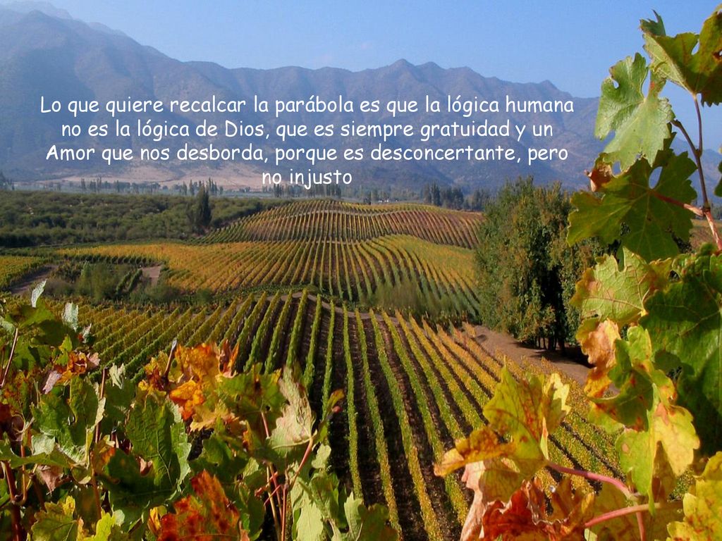 Lo que quiere recalcar la parábola es que la lógica humana no es la lógica de Dios, que es siempre gratuidad y un Amor que nos desborda, porque es desconcertante, pero no injusto