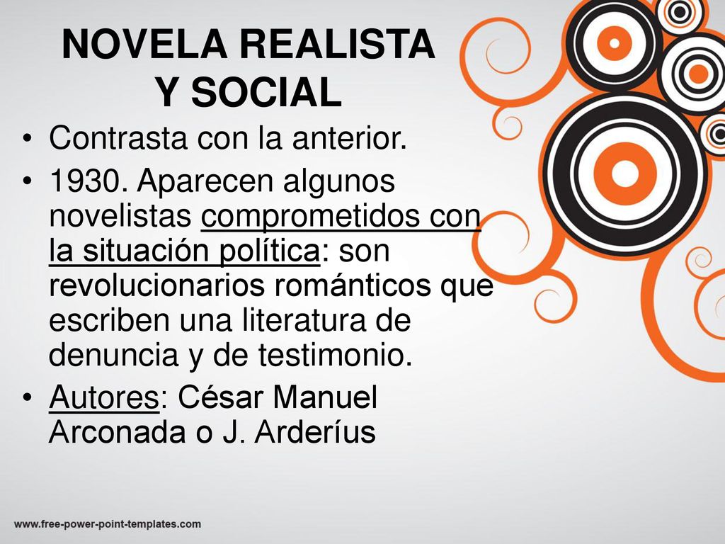 NOVELA REALISTA Y SOCIAL