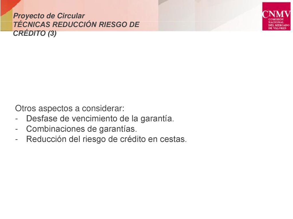 Otros aspectos a considerar: Desfase de vencimiento de la garantía.