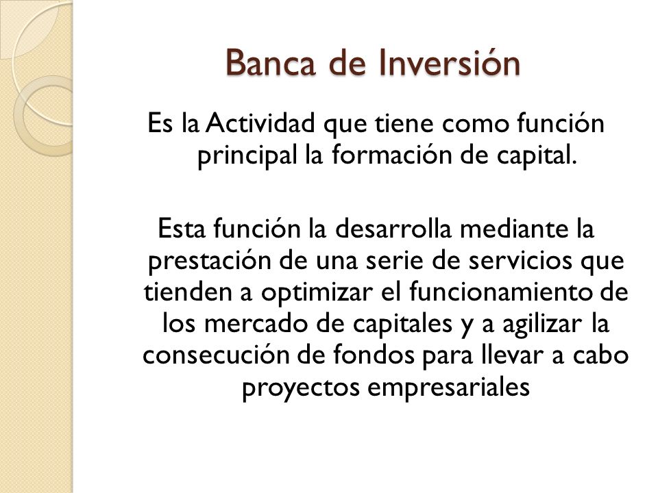 Banca de Inversión