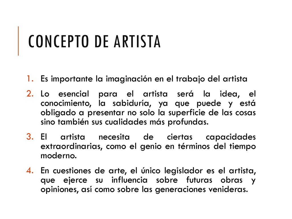 Concepto de artista Es importante la imaginación en el trabajo del artista.