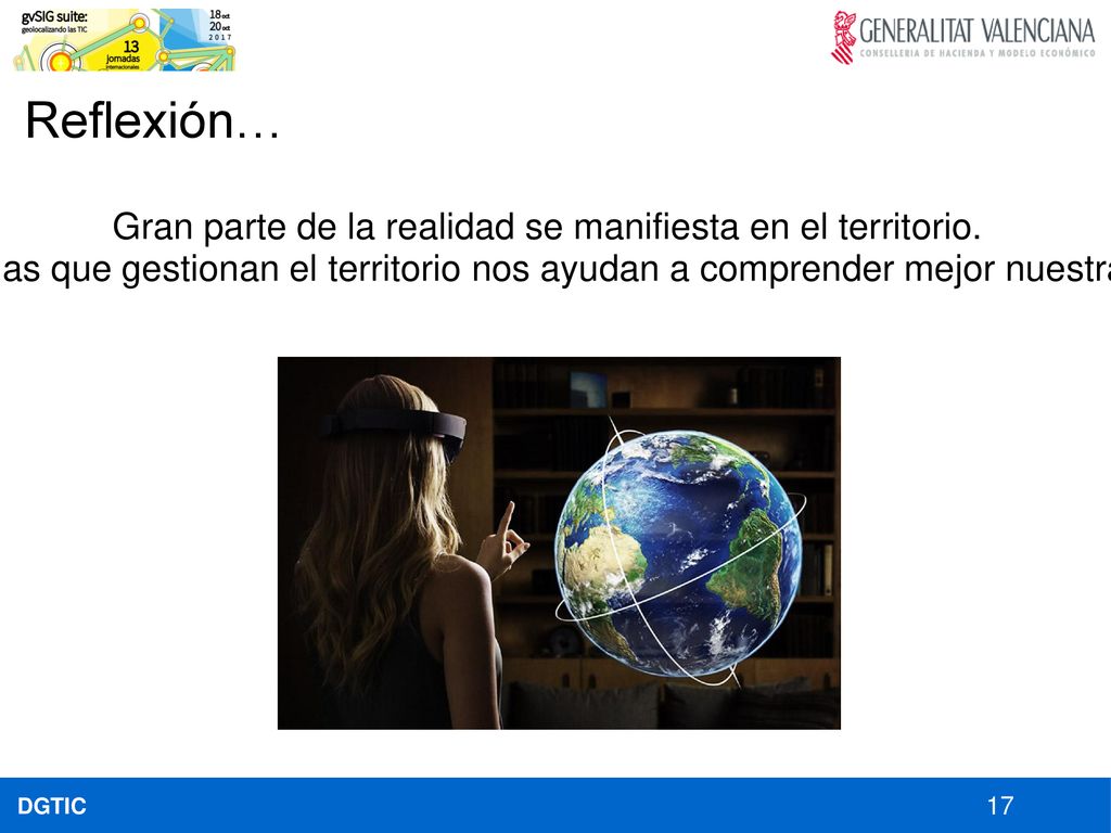 Gran parte de la realidad se manifiesta en el territorio.