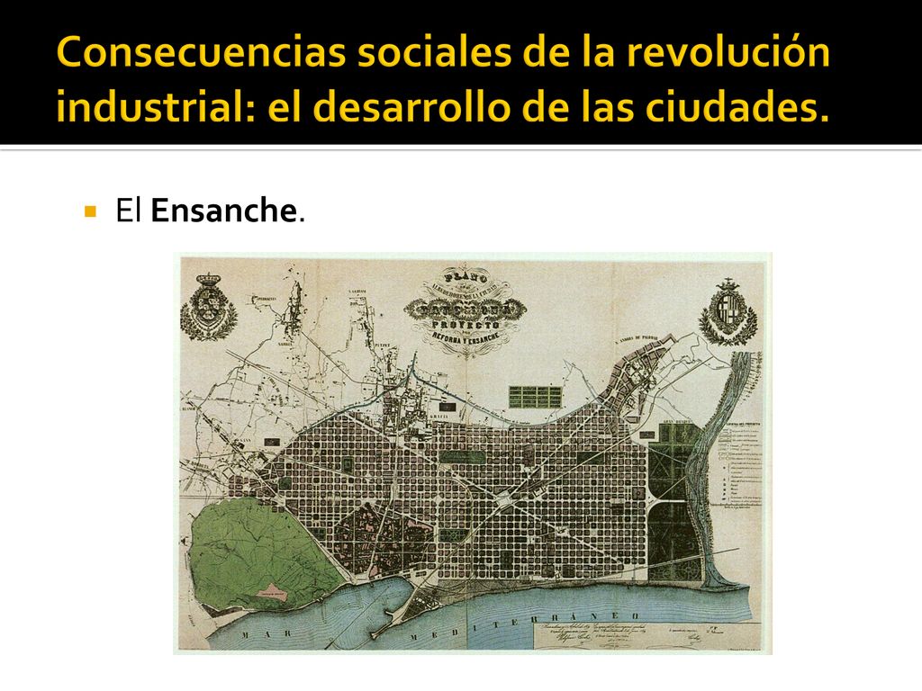 Consecuencias sociales de la revolución industrial: el desarrollo de las ciudades.