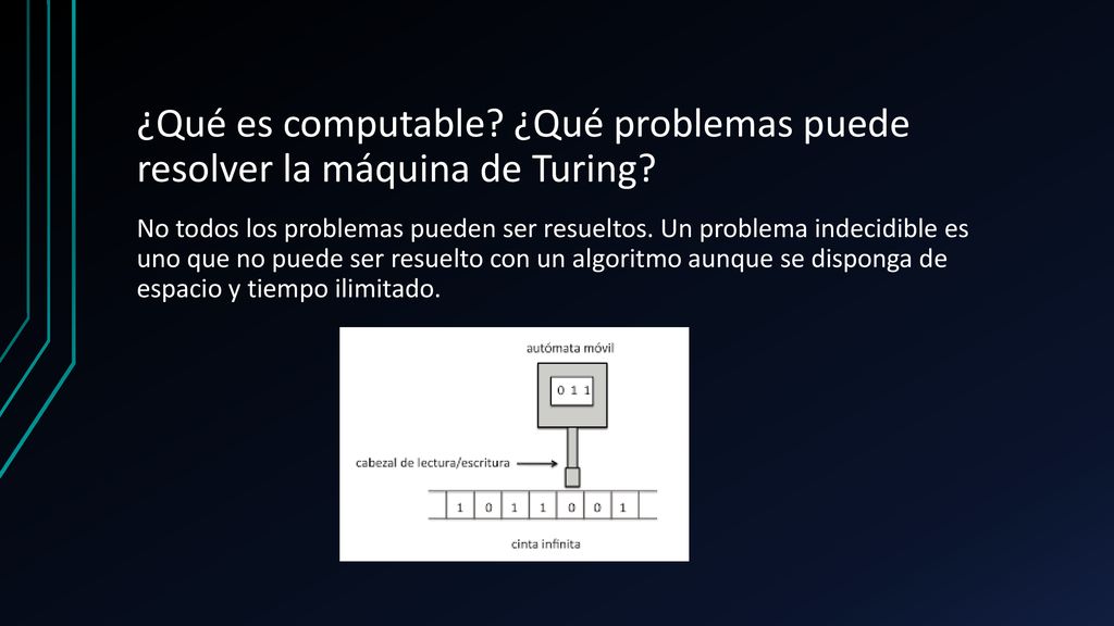 ¿Qué es computable ¿Qué problemas puede resolver la máquina de Turing