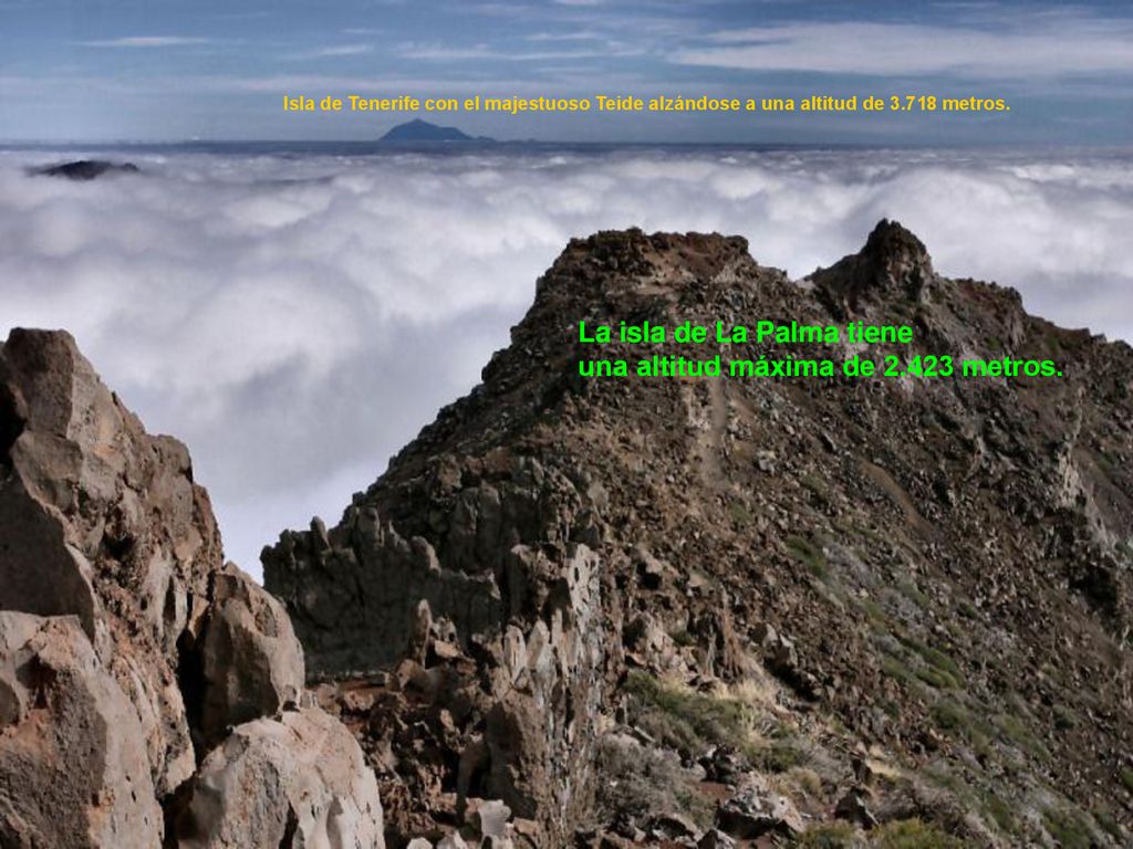 La isla de La Palma tiene una altitud máxima de metros.