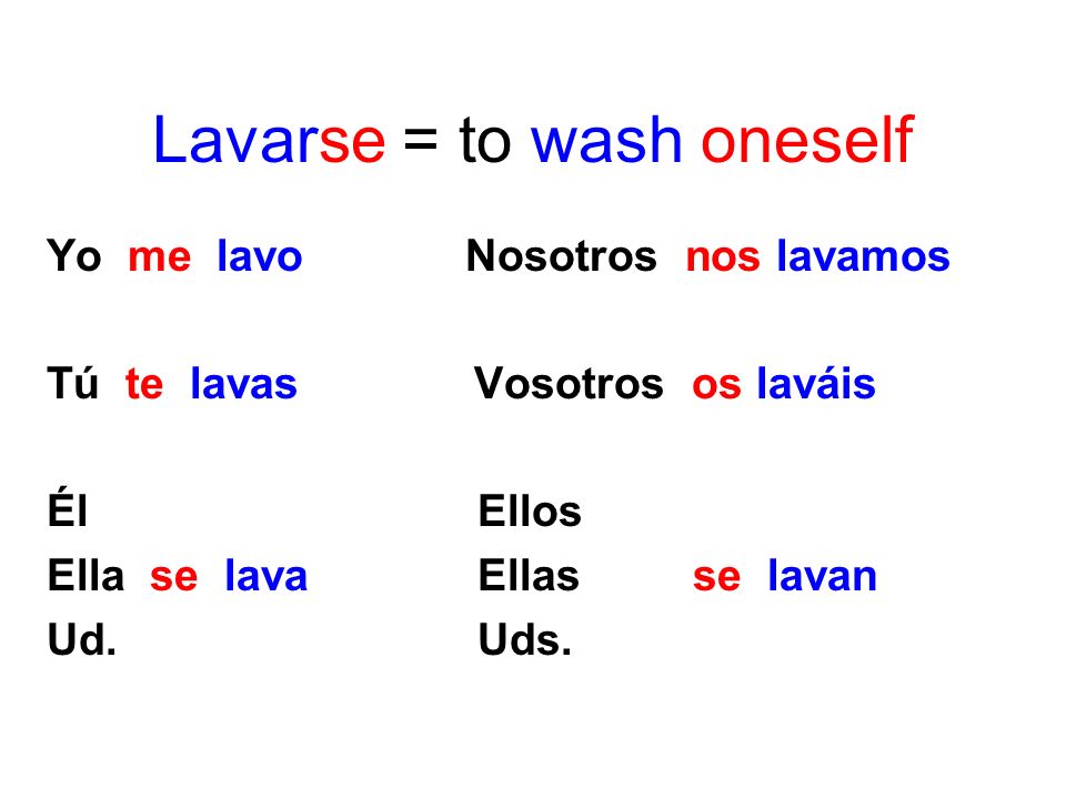 Lavarse = to wash oneself