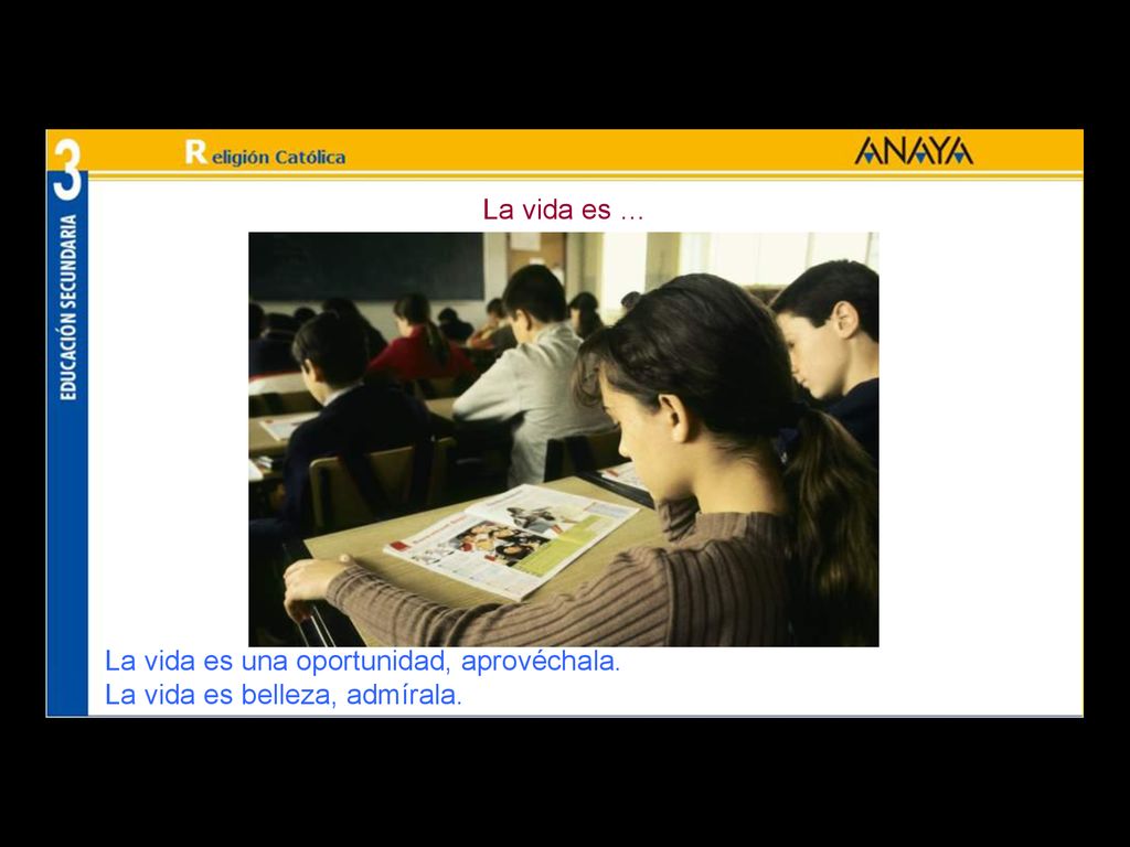 La vida es … La vida es una oportunidad, aprovéchala. La vida es belleza, admírala.